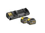 DEWALT XR FLEXVOLT Akku-Starter-Set 54V / 108Wh + 2 Akku + 1 Doppelladegerät DCB132-QW - DCB132T2-QW