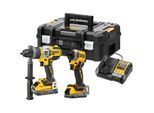 DEWALT 2er Akku Kombopack XR 18V + 2 Powerstack Akkus + Schnellladegerät III - DCK2052H1E1T-QW