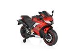 Moni Kinder Elektromotorrad Motocross MP3-Funktion Bluetooth Stützräder Lichter rot