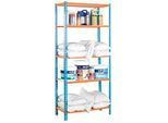 Simonrack Schwerlastregal MADERCLICK 5 458100025189045 orange, blau, braun 90,0 x 40,0 x 180,0 cm