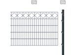 Doppelstabmattenzaun ARVOTEC "ESSENTIAL 100 zum Einbetonieren "Karo" mit Zierleiste", grau (anthrazit), H:100cm, Kunststoff, Stahl, Zaunelemente, Zaunhöhe 100 cm, Zaunlänge 2 - 60 m