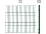 Doppelstabmattenzaun ARVOTEC "ESSENTIAL 163 zum Aufschrauben", grün (dunkelgrün), H:163cm, Kunststoff, Stahl, Zaunelemente, Zaunhöhe 163 cm, Zaunlänge 2 - 60 m