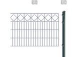 Doppelstabmattenzaun ARVOTEC "EXCLUSIVE 80 zum Einbetonieren "Karo" mit Zierleiste", grau (anthrazit), H:80cm, Kunststoff, Stahl, Zaunelemente, Zaunhöhe 80 cm, Zaunlänge 2 - 60 m