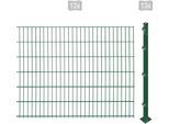 Doppelstabmattenzaun ARVOTEC "ESSENTIAL 123 zum Aufschrauben", grün (dunkelgrün), H:123cm, Kunststoff, Stahl, Zaunelemente, Zaunhöhe 123 cm, Zaunlänge 2 - 60 m