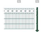 Doppelstabmattenzaun ARVOTEC "ESSENTIAL 80 zum Aufschrauben "Karo" mit Zierleiste", grün (dunkelgrün), H:80cm, Kunststoff, Stahl, Zaunelemente, Zaunhöhe 80 cm, Zaunlänge 2 - 60 m