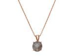 Kette mit Anhänger JAMELLI "925 Silber rosé vergoldet Mondstein grau 10mm", rosa, Halsketten, Damen, 45cm, Silber 925 (Sterlingsilber), L: 45 B: 10mm, glänzend, B:10mm