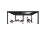 Pergola MCW-L46, Gartenpavillon Lamellen-Pavillon, 11cm-Aluminium-Gestell, Regenrinne sturmfest, 3x6m ~ anthrazit