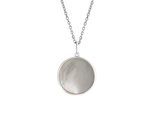Kette mit Anhänger VIVANCE "925/- Sterling Silber rhodiniert Perlmutt", weiß, Halsketten, Damen, 42+3cm, Silber 925 (Sterlingsilber), L: 45 B: 20mm, glänzend, B:20mm