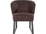 Sessel EXXPO - SOFA FASHION "Americano, Loungesessel", braun (chocco), B:66cm H:80cm T:69cm, Sessel, Sessel, mit Keder und Metallfüßen, Bezug in verschiedenen Qualitäten, 1 Stck.