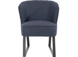Sessel EXXPO - SOFA FASHION "Americano, Loungesessel", blau (denim), B:66cm H:80cm T:69cm, Sessel, Sessel, mit Keder und Metallfüßen, Bezug in verschiedenen Qualitäten, 1 Stck.