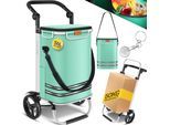 KESSER® Einkaufstrolley klappbar mit 56L Kapazität und belastbar bis 50kg 3in1 Trolley Sackkarre & Umhängetasche Faltbarer Einkaufswagen inkl. Kühlfach & Einkaufschip Treppensteiger
