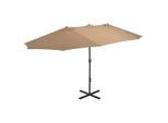vidaXL Sonnenschirm mit Aluminium-Mast 460x270 cm Taupe