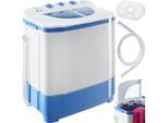 tectake® Mini-Waschmaschine, mit Schleuder, 2 Kammern, sparsamer Verbrauch, 65 x 40 x 75 cm