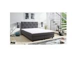 Boxspringbett Boxbett Glenn 2 Chester Hotelbett 140x200 Bett Topper Grau