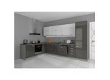 Küche Bianca Ecke IV 210x330 Küchenzeile Hochglanz Grau Weiss Küchenblock Grey