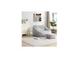 HOME DELUXE Sitzsack mit Hocker COZY - Hellgrau