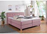 Boxspringbett HOME AFFAIRE "Fargo", lila (flieder), B:213cm L:207cm, Struktur fein (100% Polyester);Samtstoff (100% Polyester), Komplettbetten, Boxspringbett, inkl. Topper, in 3 Matratzenarten, in Samt- oder Strukturstoff