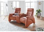 2,5-Sitzer EXXPO - SOFA FASHION "Ascoli, Kinosofa mit hohem Sitzkomfort, bequeme Armlehnen", braun (cognac), B:199cm H:106cm T:99cm, NaturLEDER (echtes Rindsleder) in Sitz und Rücken. Korpus in passendem Kunstleder SOFTLUX bezogen;Velours in Lederoptik (100% Polyester), Sofas, inkl. Relaxfunktion, mit Ablage und Staufach, hohe Rückenlehne