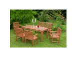 Merxx Tischgruppe Santos 7-tlg., mit 6 Sessel und Tisch 170x90cm
