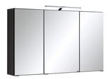 Spiegelschrank WELLTIME "Cardiff", grau (graphitfarben), B:100cm H:64cm T:20cm, Holzwerkstoff, Schränke, Spiegelschrank, Breite 100 cm, mit Schalter und Steckdose
