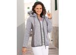 Fleecejacke CASUAL LOOKS, Damen, Gr. 40, grau (anthrazit, meliert), 100% Polyester, meliert, unifarben, Jacken Fleecejacke