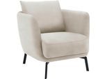 Sessel "Pearl - 5 Jahre Hersteller-Garantie", weiß, B:86cm H:68cm T:86cm, 96% Polyester, 4% Polyacryl, SCHÖNER WOHNEN-KOLLEKTION, Sessel, Sessel, Maße (B/H/T): 86/68/86 cm, auch in Bouclé, Füße Metall