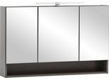 Spiegelschrank WELLTIME "Stubach", grau (graphit), B:100cm H:64cm T:20cm, Holzwerkstoff, Schränke, Spiegelschrank, Breite 100 cm