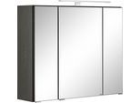 Spiegelschrank WELLTIME "Ohio", grau (graphit, graphit), B:80cm H:64cm T:20cm, Schränke, Spiegelschrank, mit LED Beleuchtung