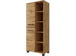 Midischrank WELLTIME "Chicago", braun (wotaneiche), B:55cm H:130cm T:35cm, MDF, Schränke, Midischrank