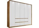 Drehtürenschrank RAUCH "Mainz mit Passepartout", weiß (eiche artisan, alpinweiß), B:230cm H:212cm T:58cm, Holzwerkstoff, Schränke, Drehtürenschrank, optional mit Beleuchtung, Außentüren mit Push-to-Open Funktion