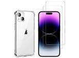 Hülle iPhone 15 Plus und 2 schutzfolien - TPU - Transparent