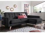 Ecksofa EXXPO - SOFA FASHION "Nappa, kompakt und komfortabel, bequem, zeitloses Design, L-Form", grau, B:222cm H:87cm T:156cm, Samtvelours (100% Polyester);Webvelours (100% Polyester), Sofas, Ecksofa, tolle Detailverarbeitung, inkl. Bettfunktion und Bettkasten