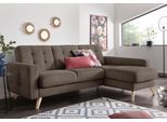 Ecksofa EXXPO - SOFA FASHION "Nappa, kompakt und komfortabel, bequem, zeitloses Design, L-Form", grau (taupe), B:222cm H:87cm T:156cm, Samtvelours (100% Polyester);Webvelours (100% Polyester), Sofas, Ecksofa, tolle Detailverarbeitung, inkl. Bettfunktion und Bettkasten