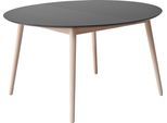 Esstisch HAMMEL FURNITURE "Meza Designtisch mit Auszugsfunktion und 2 Einlegeplatten", grau (graphit, naturfarben), B:135cm H:73,5cm T:135cm, Tischplatte: Graphit nanobehandeltes Fenix-Laminat (schwarzer Rand), Gestell: Weiß pigmentierte Eiche matt Lack (Massivholz);Mit nanobehandeltem Laminat, einer matten, seidigen Oberfläche, die Fingerabdrücke abweist und langlebig und hygienisch ist, Tische,