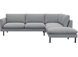 Ecksofa FLEXLUX "Bolzano Designsofa, bequem durch Kaltschaum im Sitz, L-Form", grau (sophisto grau), B:262cm H:61cm T:222cm, 100% Polyester, Sofas, Ecksofa, lose Sitz -& Rückenkissen, hohe Füße