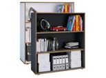 VCM Holzregal stehend platzsparender Aktenschrank Maße ca. H. 110 x B. 100 x T. 33 cm Elegantes Regal Büroregal – Salia 3fach B. 100 cm