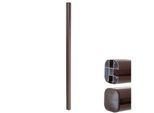 Alu-Pfosten Savoie-WPC-Zaun, Pfeiler Pfahl, Stecksystem ~ 240cm, braun