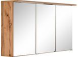 Spiegelschrank WELLTIME "Lucca", braun (eichefarben), B:120cm H:66cm T:20cm, Holzwerkstoff, MDF, Schränke, Spiegelschrank, mit LED Beleuchtung