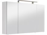 Spiegelschrank OPTIFIT "Mino", weiß (seidenglanz weiß), B:120cm H:68cm T:17,6cm, Schränke, Spiegelschrank, Breite 120 cm