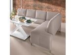 exxpo - sofa fashion Eckbank »Intenso, modern, wahlweise in Leder oder Textil, 264/197 cm (B/T)«, hohe Bodenfreiheit, frei im Raum stellbar, hoher Sitzkomfort