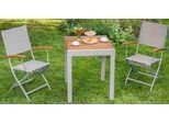 Gartentisch MERXX "Balkonauszieh-tisch", beige (beige, silber), B:65cm H:75cm T:130cm, Tische, Gartentisch, 65x130 cm