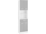 Hochschrank WELLTIME "Ribera", grau (weiß, grau), B:50cm H:190cm T:35cm, MDF, Schränke, Bad-Hochschrank Hochschrank