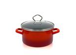 Emaille Fleischtopf Rom mit Chromrand, Ø 16 cm, Inh. 1,5 l