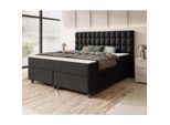 Inter Trading Boxspringbett WIEN - versch. Ausführungen - 180x200cm Samt Schwarz TFK