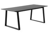 Esstisch HAMMEL FURNITURE "Meza Designtisch mit Auszugsfunktion und 2 Einlegeplatten", grau (graphit, schwarz), B:210cm H:73,5cm T:100cm, Tischplatte: Graphit nanobehandeltes Fenix-Laminat (schwarzer Rand), Gestell: Pulverbeschichtetes schwarzes Metall, RAL9005 matt;Mit nanobehandeltem Laminat, einer matten, seidigen Oberfläche, die Fingerabdrücke abweist und langlebig und hygienisch ist;Mit nanob