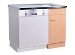 Spülenschrank KOCHSTATION "KS-Elster", braun (buchefarben), B:100cm H:85cm T:60cm, Holzwerkstoff, Schränke, Spülenschrank, Spülzentrum für Geschirrspüler, ohne Front B/H/T: ca. 100/85/60 cm