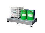 IBC-Auffangwanne CEMO GS2a, Stahl, 1000 l Auffangvolumen, lackiert, mit Abfüllfläche, L 2680 x B 1610 x H 400 mm