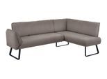 Eckbank K+W KOMFORT & WOHNEN "Drive", grau (stahl 85), H:91cm T:68cm, Sitzbänke, Eckbank, mit Seitenteilverstellung am langem Schenkel zur Sitzplatzerweiterung