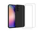 Hülle Galaxy A54 und 2 schutzfolien - Silikon - Schwarz