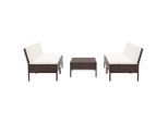 vidaXL 5-tlg. Garten-Sofagarnitur mit Auflagen Poly Rattan Braun